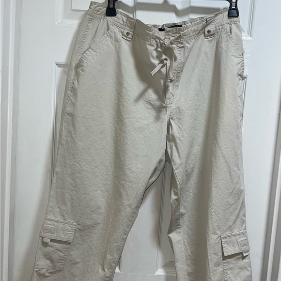 ♦️ Venezia Womens Cargo Pants High Rise Drawstring Flap Pockets Size 20 Used - Picture 1 of 3